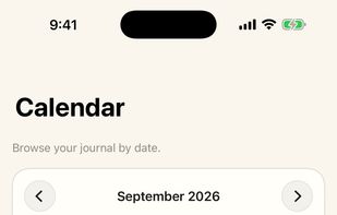 Calendar view: browse your diary by month