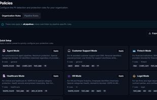 Create and enforce AI governance policies across models, pipelines and sensitive data.