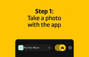 Open the app and take a pic: 
the Camera is built-in and ready to use.
