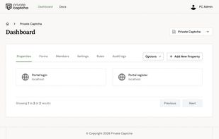 Internal portal screenshot