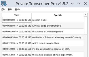 Transcription of a video