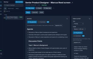 02-recruiter-candidate-screen: Candidate screen with agenda, background and next steps