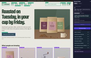 Element Picker: click a button on your own site to name it as a feature, no code needed.