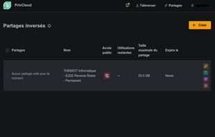 Files Shared list page