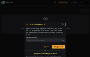 E2EE form after logging in