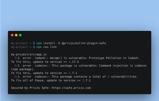 ESLint plugin to actively detect vulnerabilities in the project