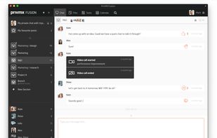 Chat with your team, discuss tasks and organise video conferences - in thematic Sections or ad hoc groups.