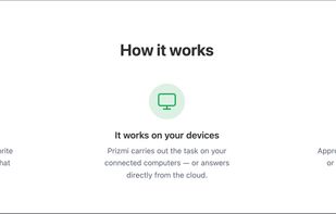 "How Prizmi Works: Chat, Act, Remind" — Message Prizmi from your phone. It acts on your connected devices. It reminds you before you forget.