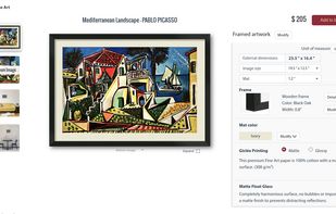 Choosing frame color and mat.