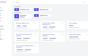 Share links to documents and organise them in collections and even create dashboards
