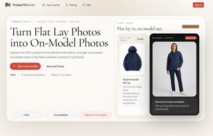 Homepage of ProductToModel 