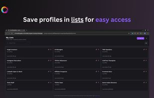 Save profiles in lists for easy access