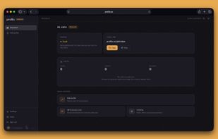Dashboard page with your links, quick access and analytics.