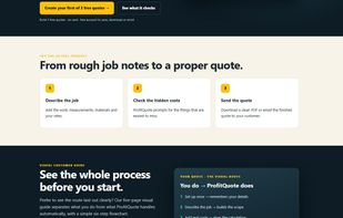 Three simple steps: describe the job, check the hidden costs, send the quote