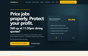 ProfitQuote homepage – price jobs properly and protect your profit