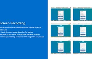 Screen Recording : Provides screen capture on demand, basis a set of configurable rules. Multiple benefits around coaching, Management and process documentation.