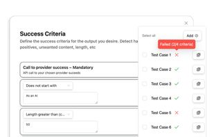 Test cases for AI prompts