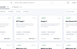 Prompt Builder interface for creating and enhancing AI prompts with Quick Build and AI Enhanced modes
