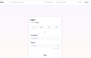 Log-in page
