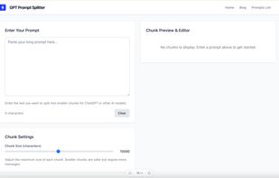 Prompt Splitter Dashboard