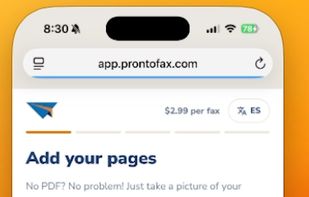 Take a photo from your phone of your documents, or pick a PDF to fax