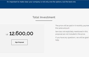 Offer proposal signing easily with Proposeful. In a few seconds your client can validate their email, add their information and close the deal.