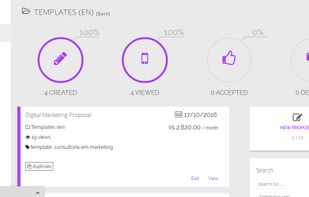 Proposeful's dashboard allows a simple and intuitive overview of current negotiation status. Users can filter by custom folders and tags and evaluate performance by user, department, service and much more. Proposeful can also connect to CRMs and other tools to accelerate your sales cycle even further.