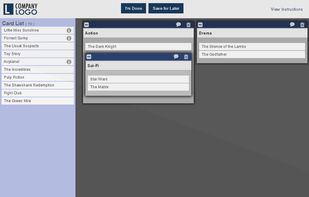 Card Sorting interface with subgroups. Create open, closed or hybrid card sorts.