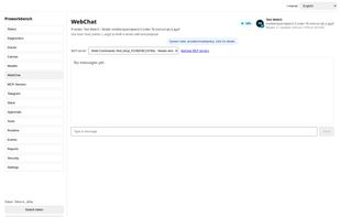 screen shot of the webchat