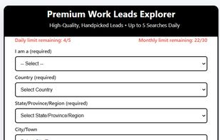 Premium work lead  explorer form 