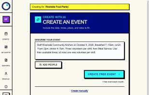 Describe the event, shift times, people needed and staffing rules in plain language to create an unpublished event with AI.