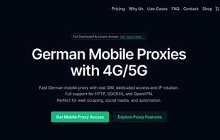 Homepage of PROXY.father – Premium German Mobile Proxies with 4G/5G and IP rotation