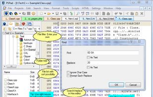 Integrated full HEX editor

