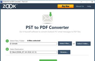 ZOOK PST to PDF Converter screenshot 1