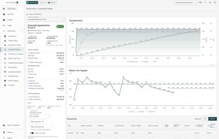 Deal-level detail: XIRR, TVPI, DPI, RVPI and expected vs. actual returns for a single syndication. Sample data.