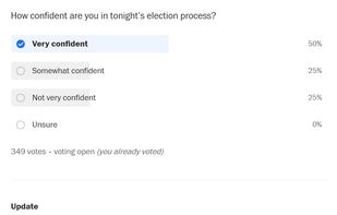 Election night coverage - live audience polling inside the coverage feed: readers vote and see real-time results while editors post timestamped updates, photos and analysis, all on your own site.