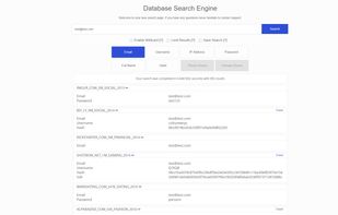 Snusbase screenshot 1