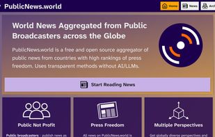 The PublicNews.world home page.