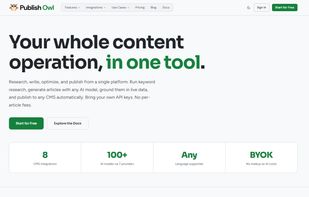 Publish Owl homepage