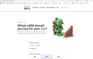 Compare PuraSIM travel eSIM plans by data allowance, duration and destination before purchasing.