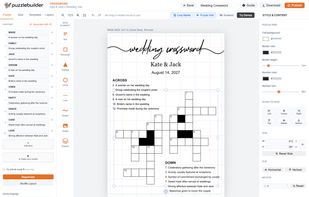 Build a personalized crossword puzzle with custom words and clues. Design it visually, then download a print-ready file or publish it for online play.