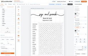 Create a custom word search with your own words. Choose grid size and word directions, then download for print or share for online play.