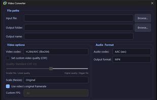 Video converter window