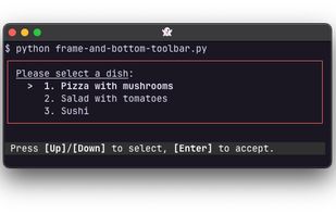 Typical interface made with prompt toolkit.