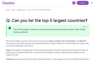 Example answer from Qeeebo