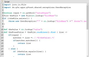 Scripting can be used to extend the QF-Test functions. QF-Test supports Jython, Groovy and JavaScript, which bring extensive libraries.