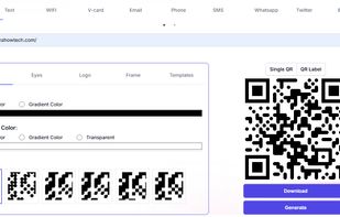 QR code generator for url, text, wifi, vcard, etc.