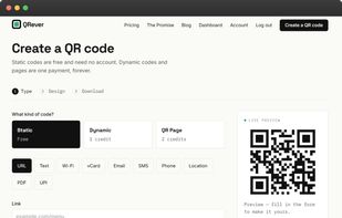 Three-step QR code builder