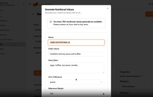 AI-Generated Nutritional Values