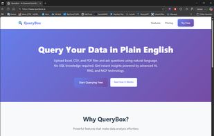 Homepage for QueryBox.ai